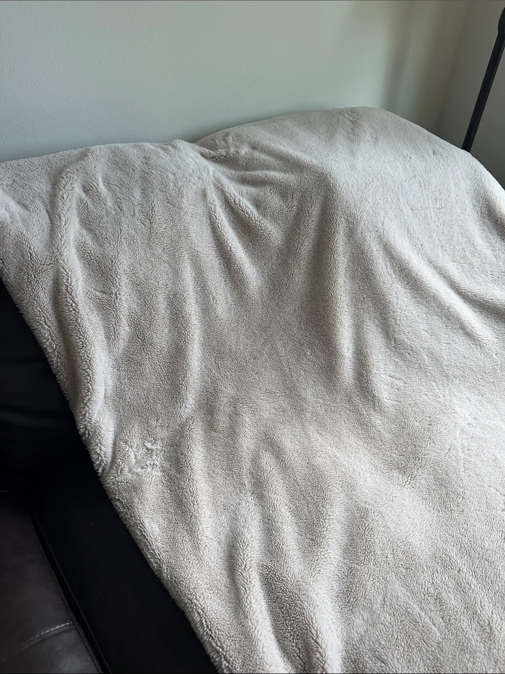 Beige Throw Blanket - Gently Used, Good Condition (Approximately 60x45 in)